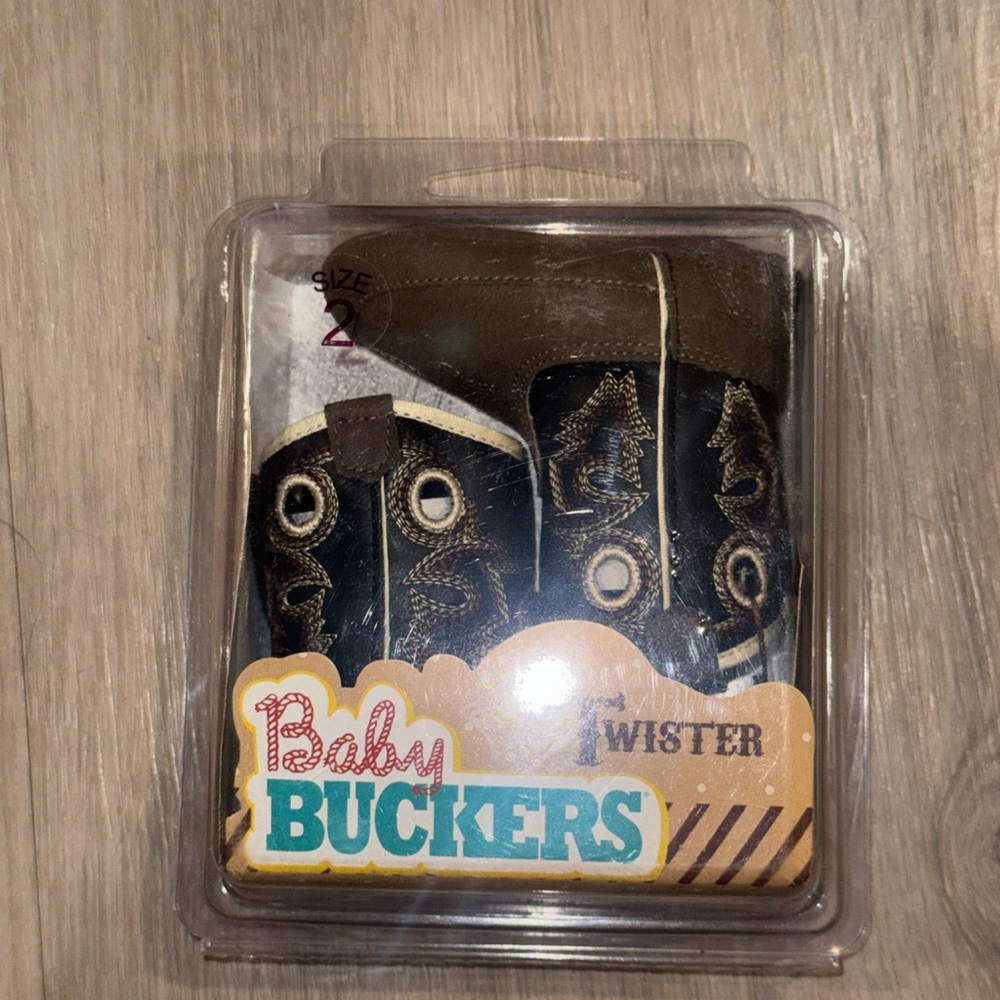 Twister Baby Buckers Infant Brown Baby Cowboy Boots Size 2